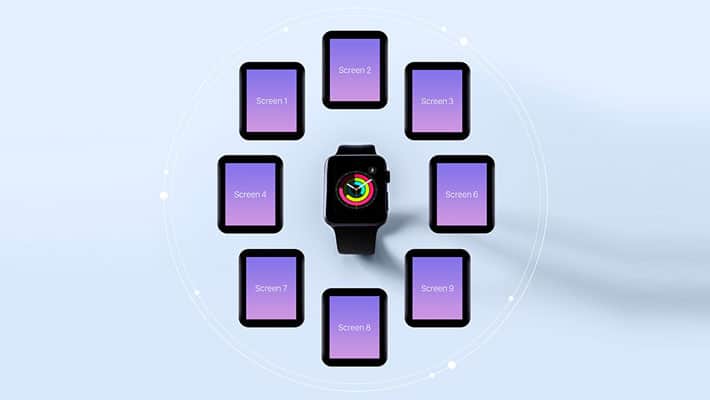 Free Apple Watch App Screen Mockup PSD