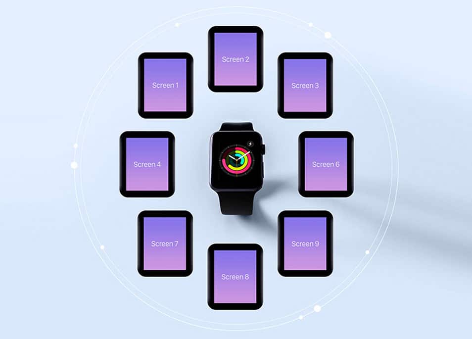 Free Apple Watch App Screen Mockup PSD