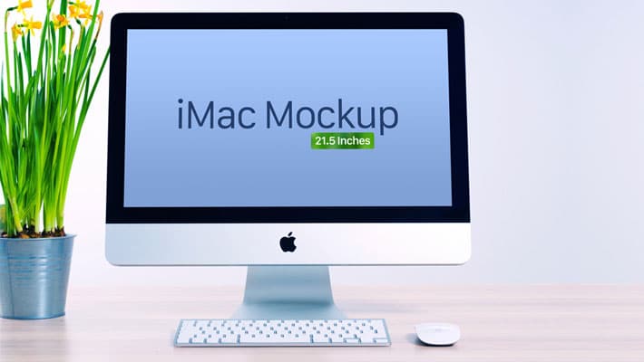 Free Apple iMac Mockup PSD