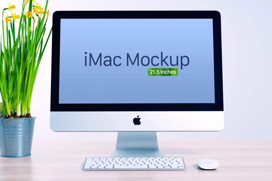 Free Apple iMac Mockup PSD
