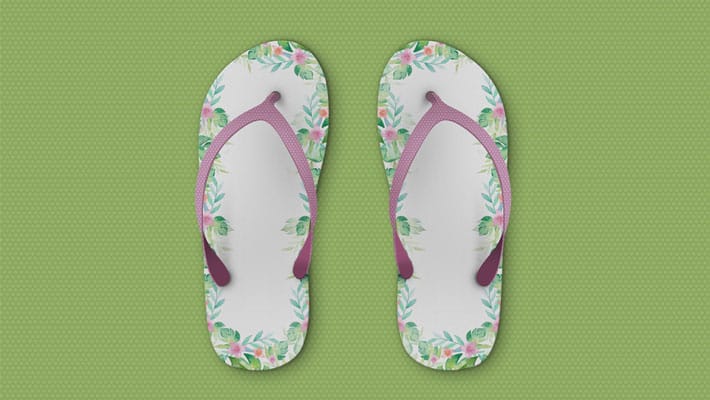 Free Beach Slippers Mockup PSD Template