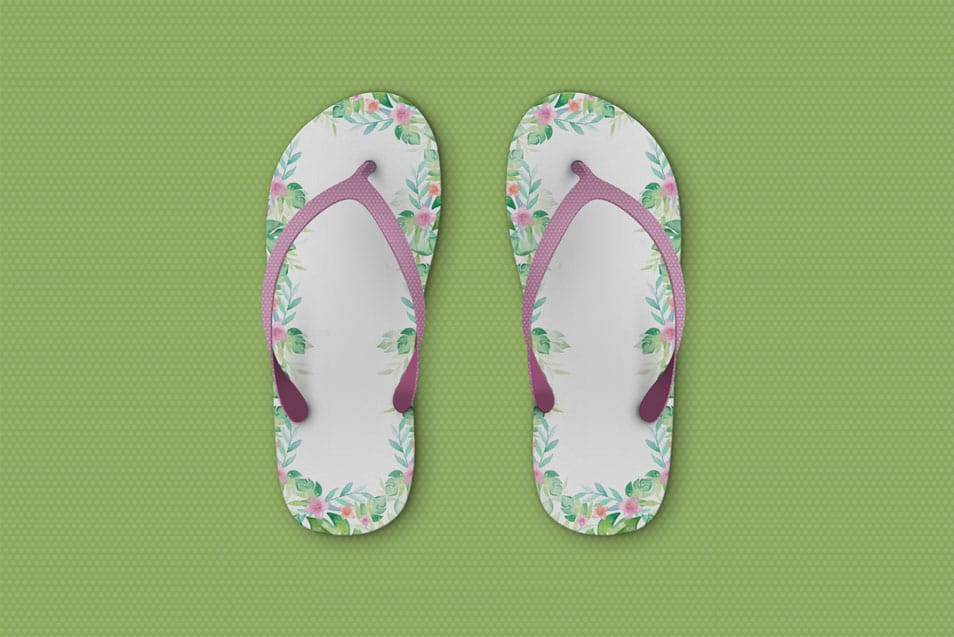 Free Beach Slippers Mockup PSD Template