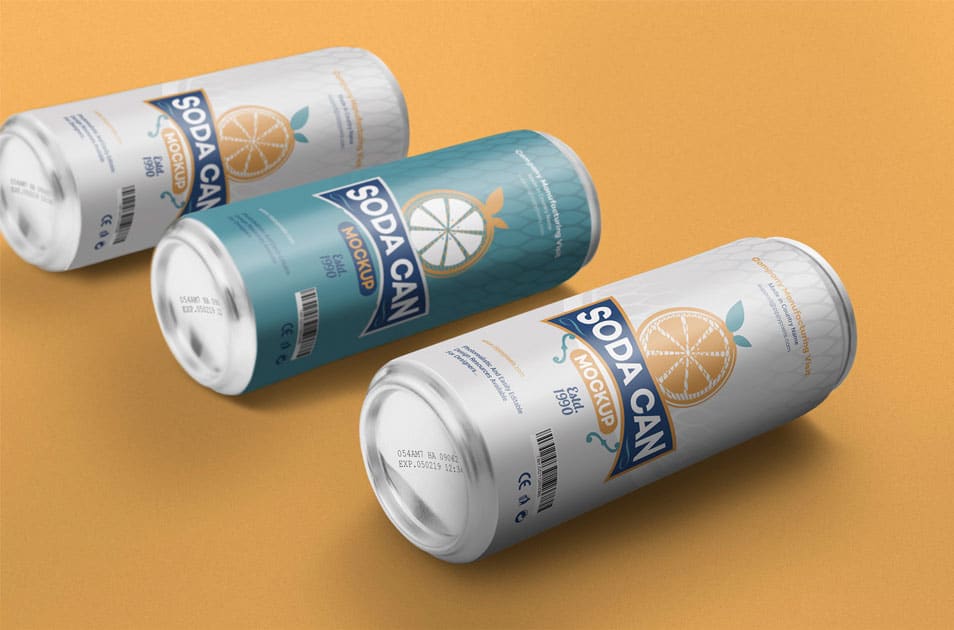 Free Beverage Can Mockup PSD