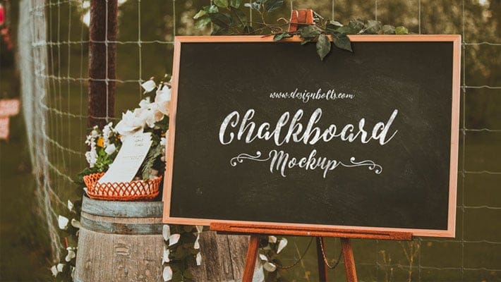 Free Chalkboard Mockup PSD for Lettering & Typography