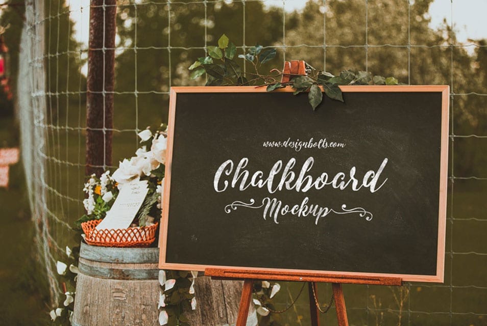 Free Chalkboard Mockup PSD for Lettering & Typography