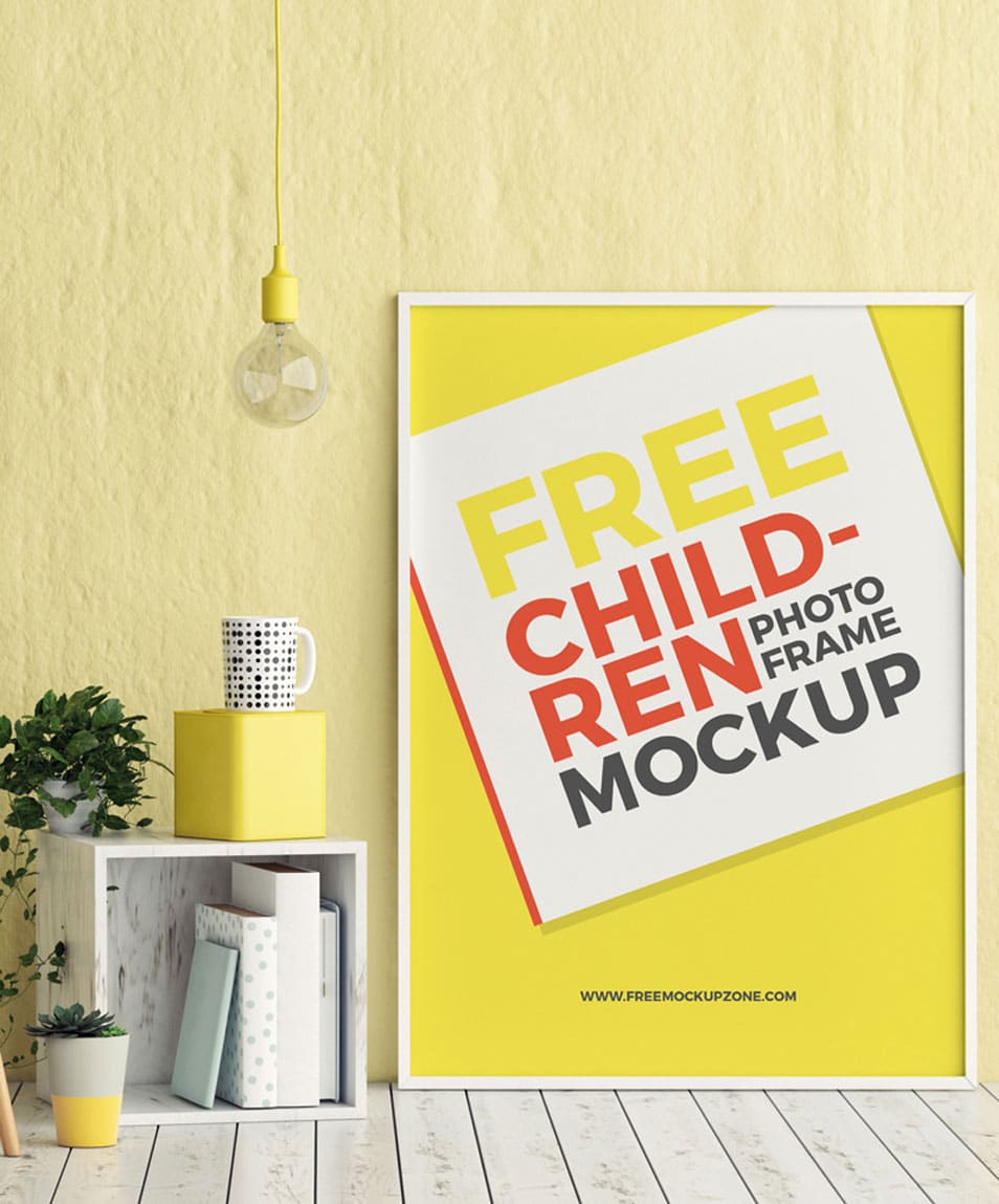 Free Children Room Photo Frame Mockup