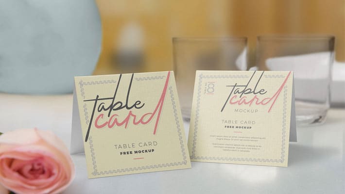 Free Customizable Table Card Mockup
