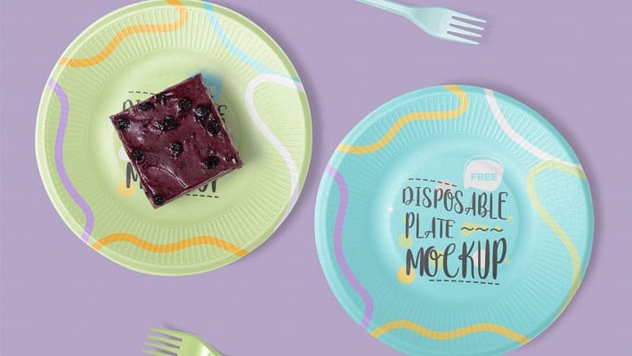 Free Disposable Plate Mockup
