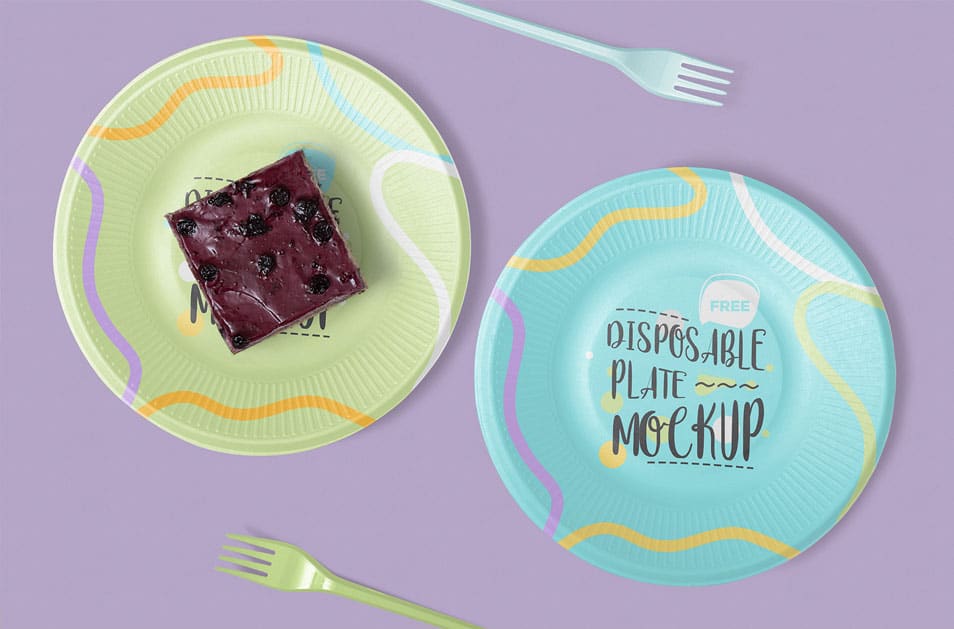 Free Disposable Plate Mockup