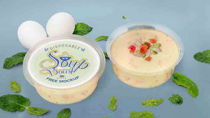 Free Disposable Soup Bowl Mockup