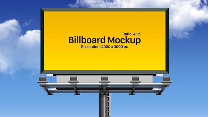 Free Fully Customizable Outdoor Advertising Billboard Mockup PSD