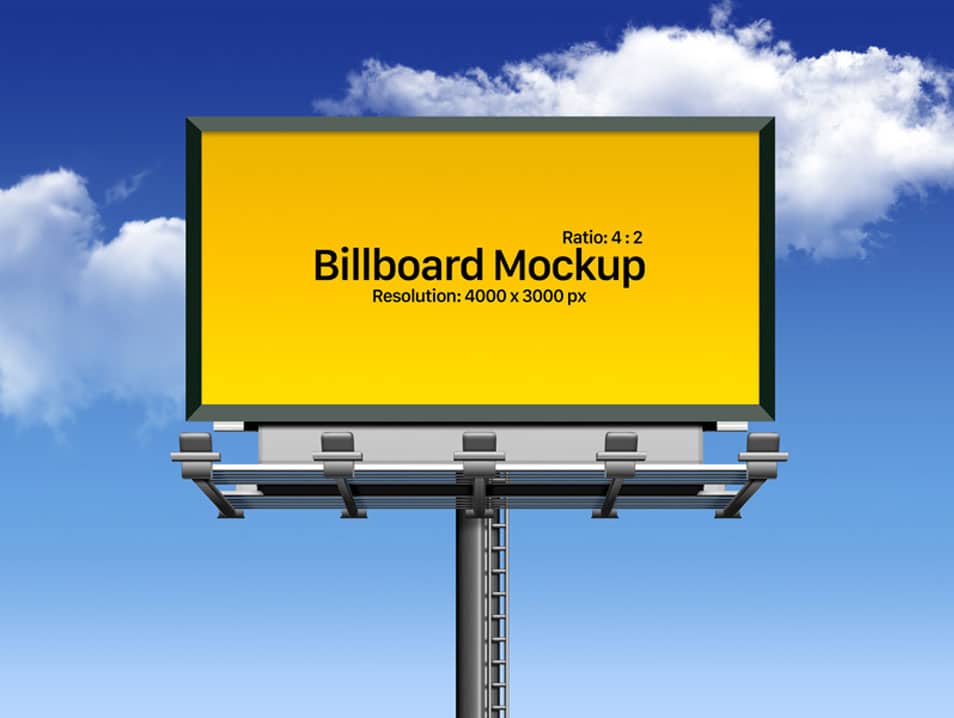 Free Fully Customizable Outdoor Advertising Billboard Mockup PSD