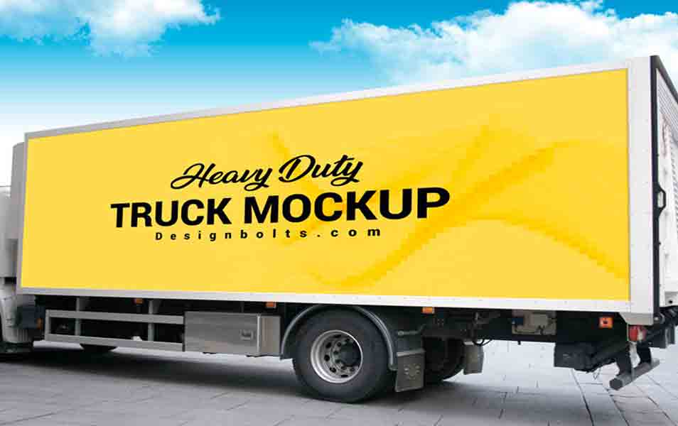 Free Heavy Duty Truck Branding Mockup PSD