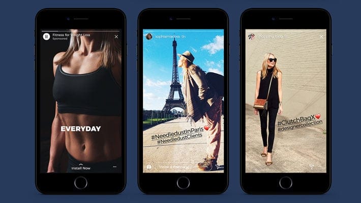 Free Instagram Sponsored, Live & Status Stories UI Mockup PSD