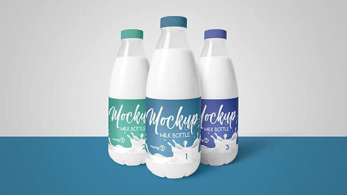 Free Milk Bottle PSD MockUp in 4k
