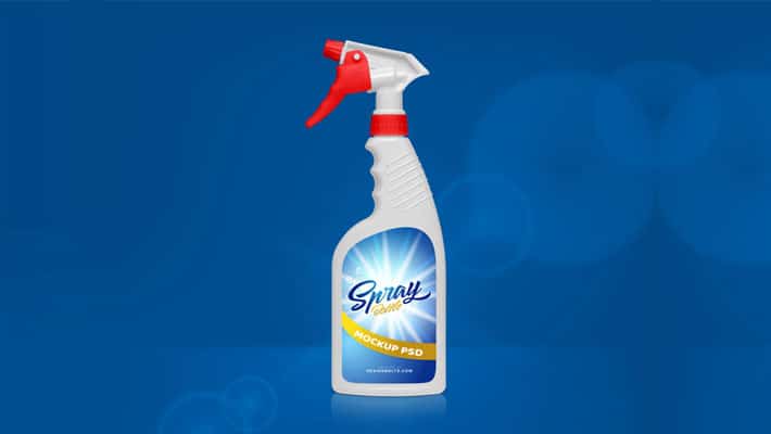 Free Opaque Plastic Spray Bottle Mockup PSD