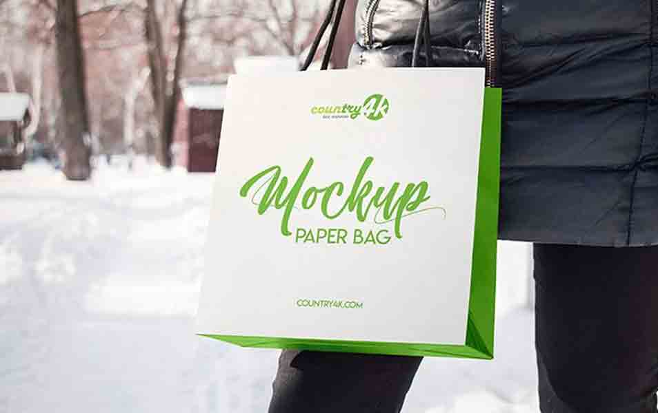 Free Paper Bag PSD MockUp in 4k