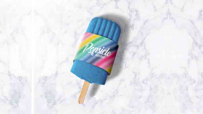 Free Popsicle Ice Cream Packaging Mockup PSD