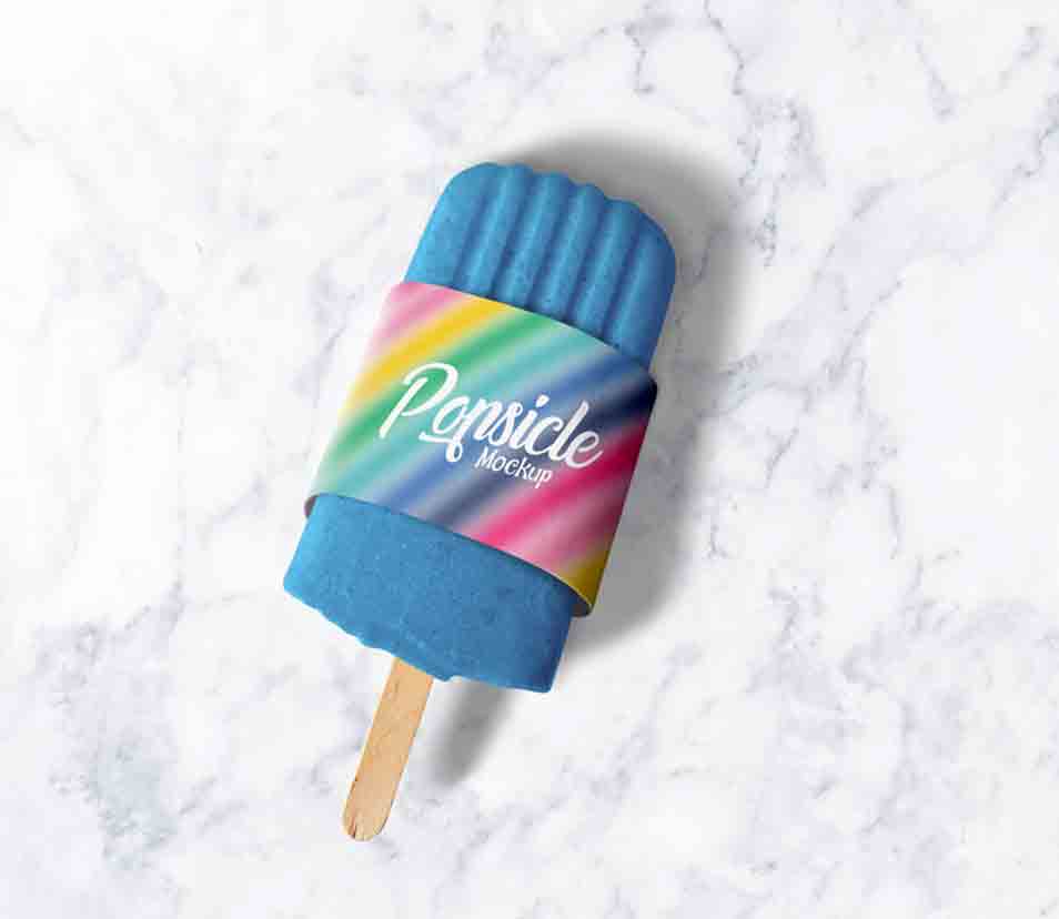 Free Popsicle Ice Cream Packaging Mockup PSD