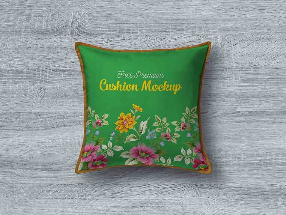 Free Premium Pillow / Cushion Cover Mockup PSD