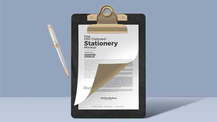 Free PSD Clipboard Stationery Mockup