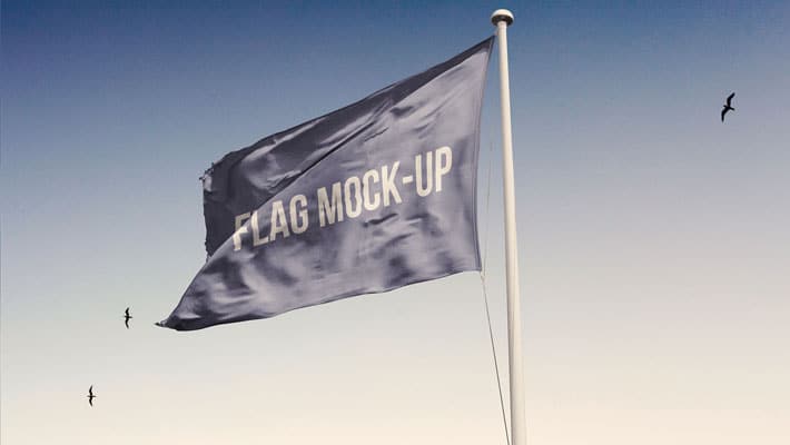 Free Realistic Flag Mockup