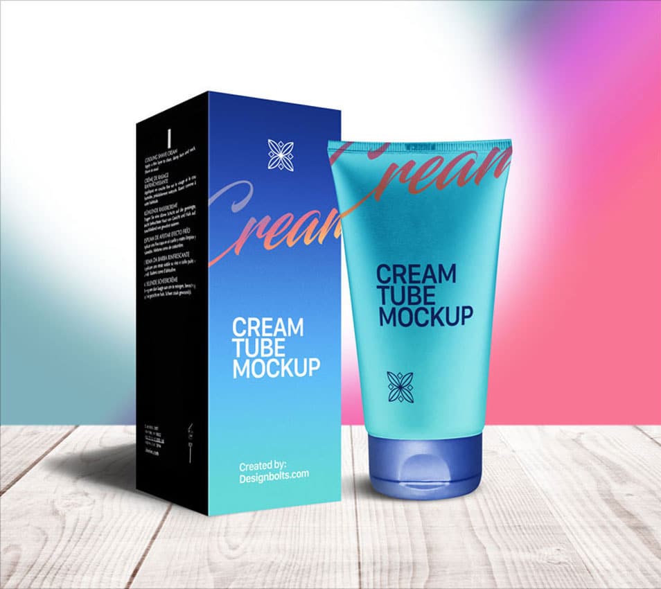 Free Shaving Cream Tube Packaging Mockup PSD