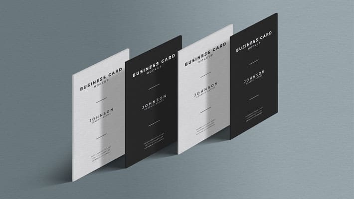 Free Standing Presentation Business Card Mockup