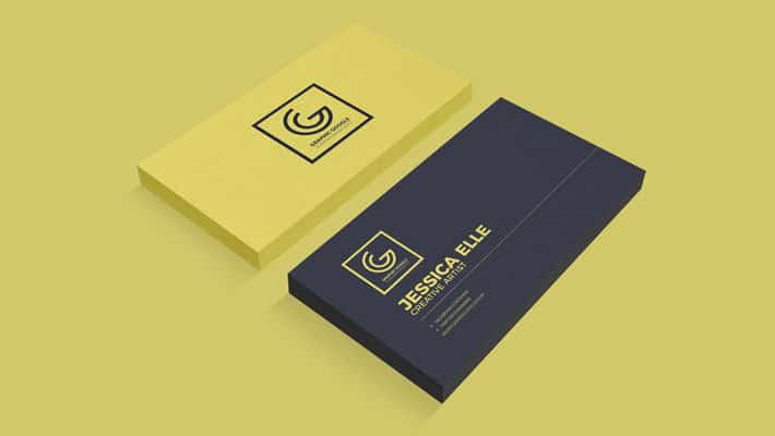 Free Textured Front & Back Business Card Mockup