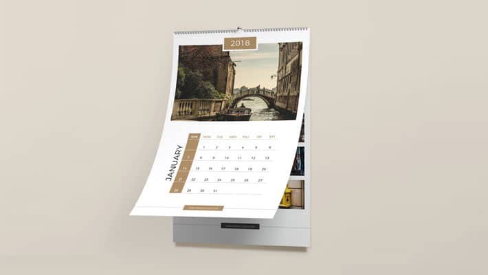 Free Wall Calendar Mockup