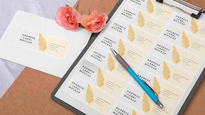Free Wedding Address Label Mockup