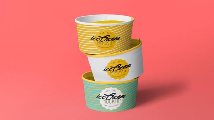 Free Yummy Ice Cream Cup Mockup