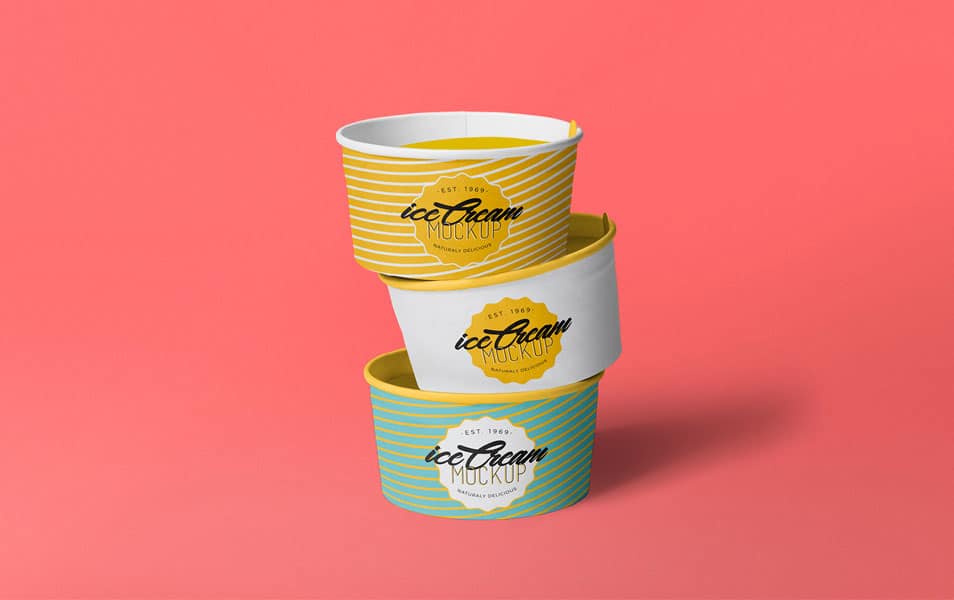 Free Yummy Ice Cream Cup Mockup