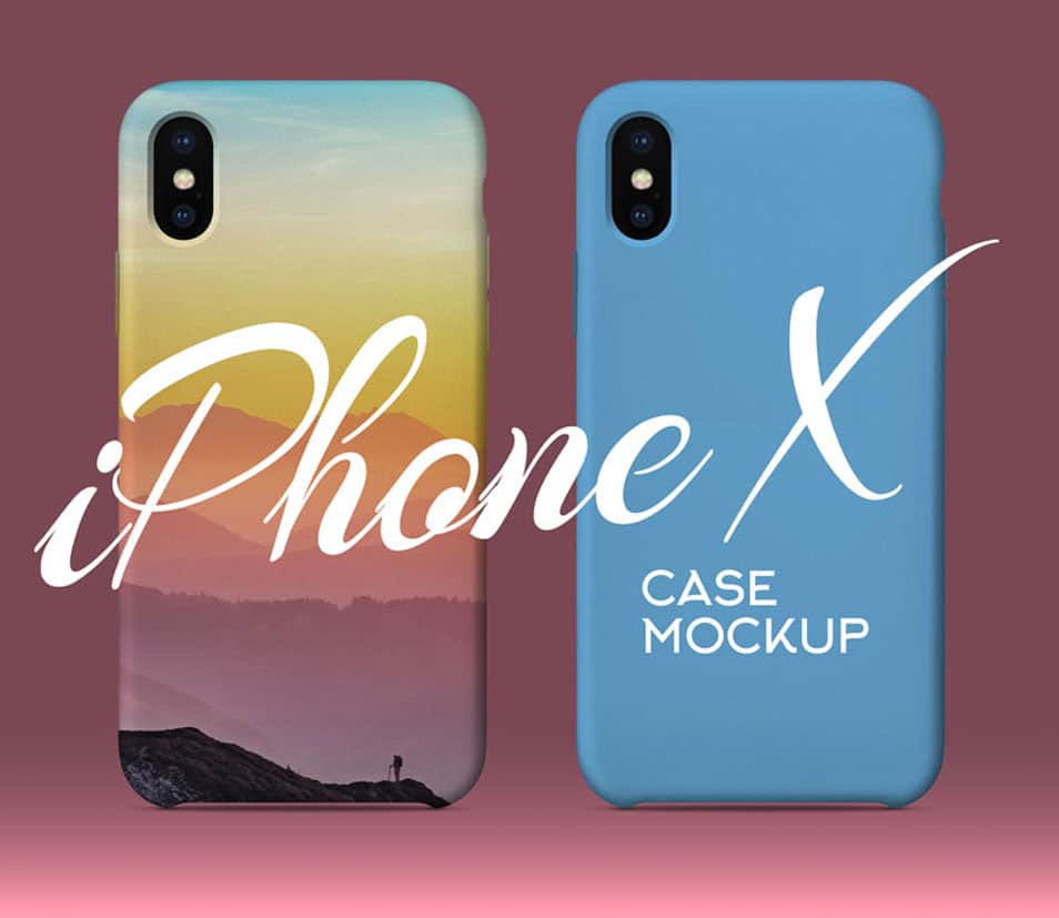 Free iPhone X Silicon Case Back Cover Mockup PSD