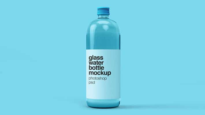 Glass Water Bottle Mockup
