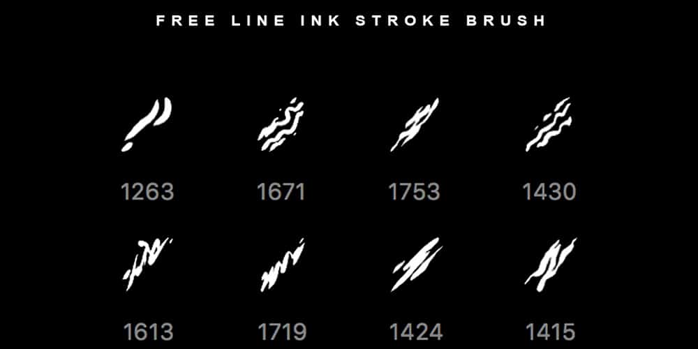 Line Ink Stroke Photoshop Brushes