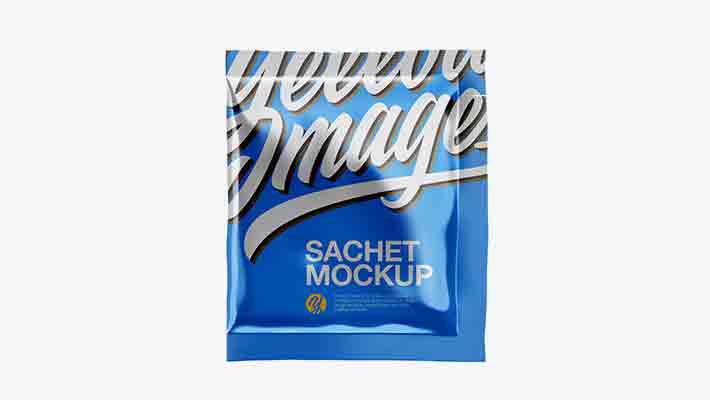 Metallic Sachet Mockup
