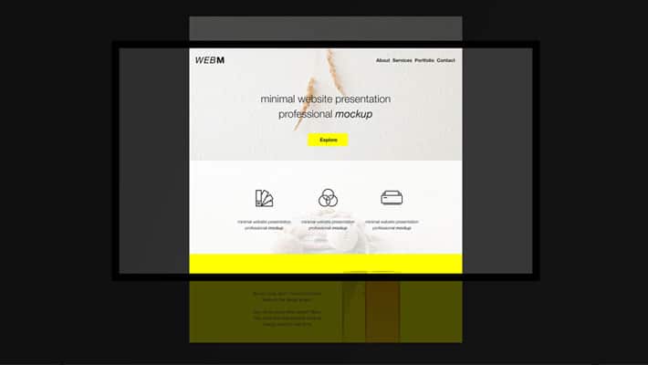 Minimal Flat Website Presentation Mockup