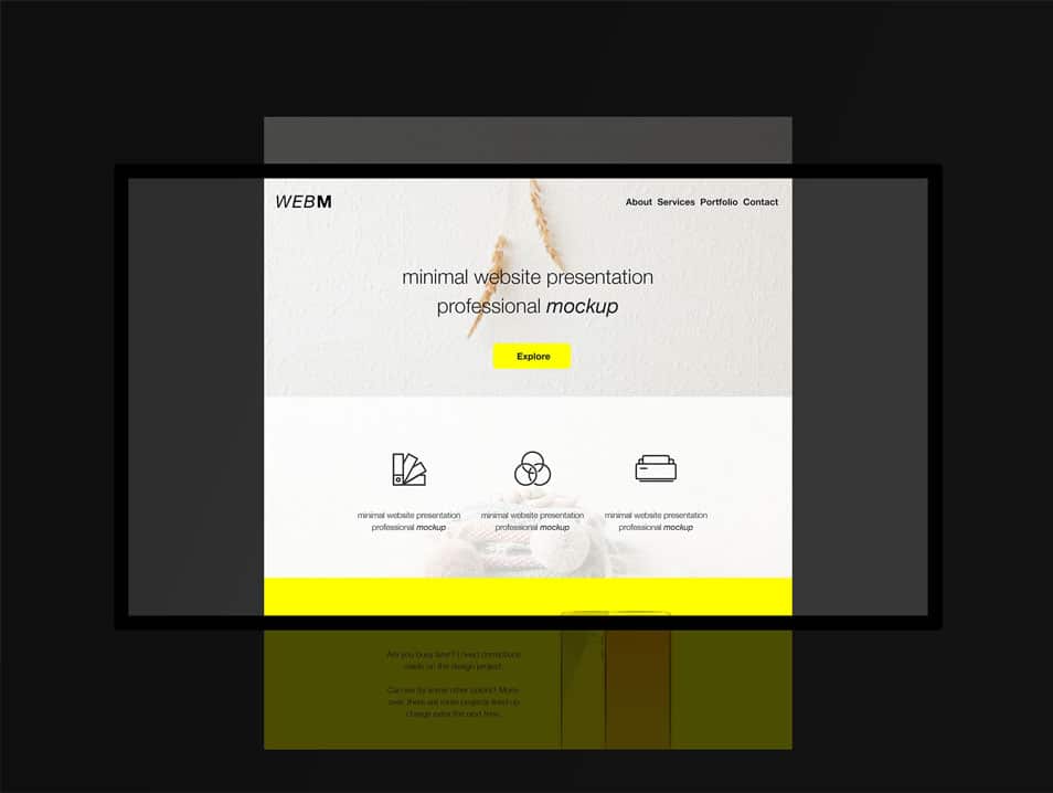 Minimal Flat Website Presentation Mockup