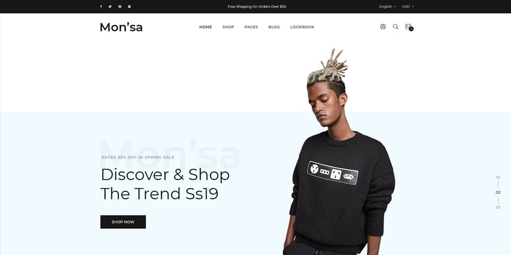 Free Ecommerce Web Templates PSD 6 Monsa Ecommerce Website Template PSD