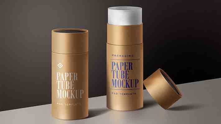 Paper Tube Packaging Mockup Template