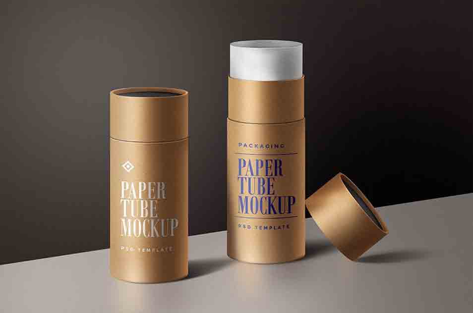 Paper Tube Packaging Mockup Template