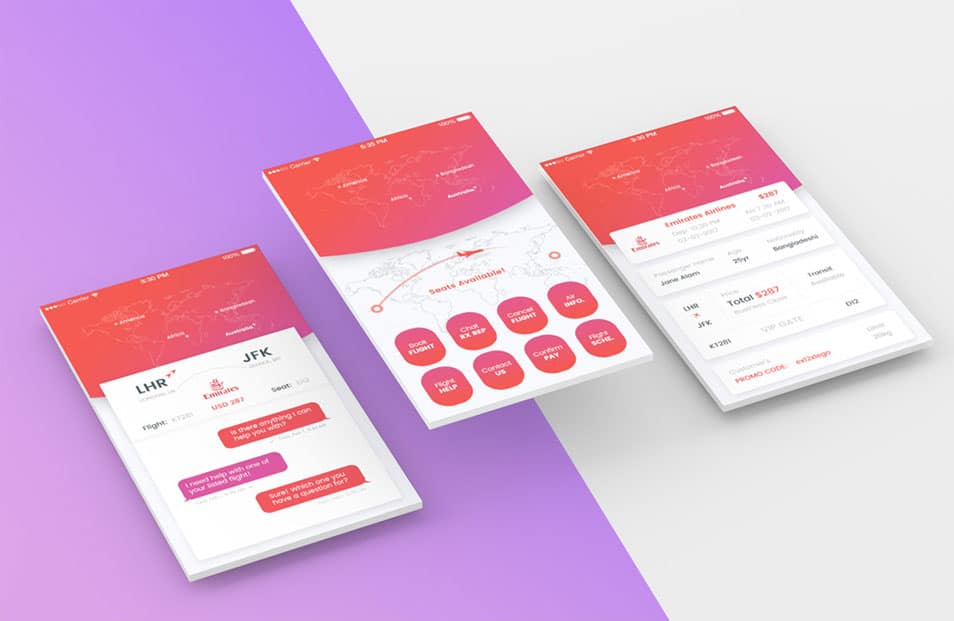 Perspective Mobile App Screens Mockup