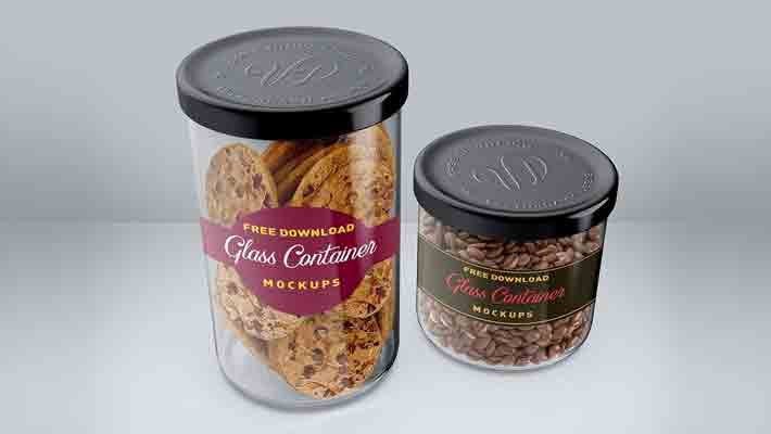 Snack and Food Glass Container Mockups