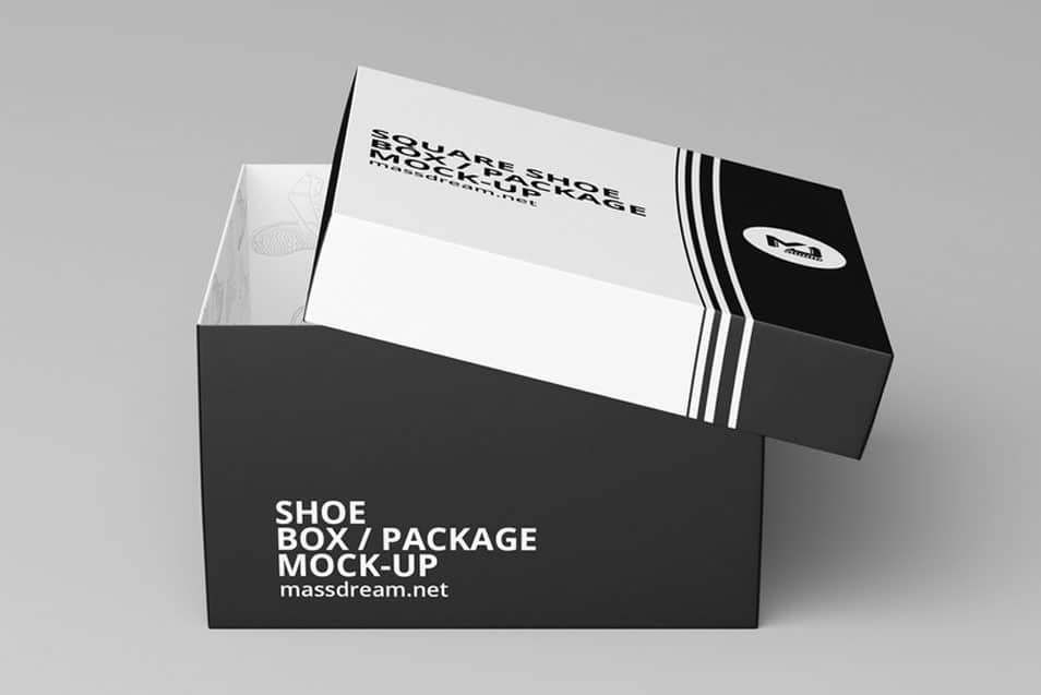 Square Shoe Box / Package Mock-Up
