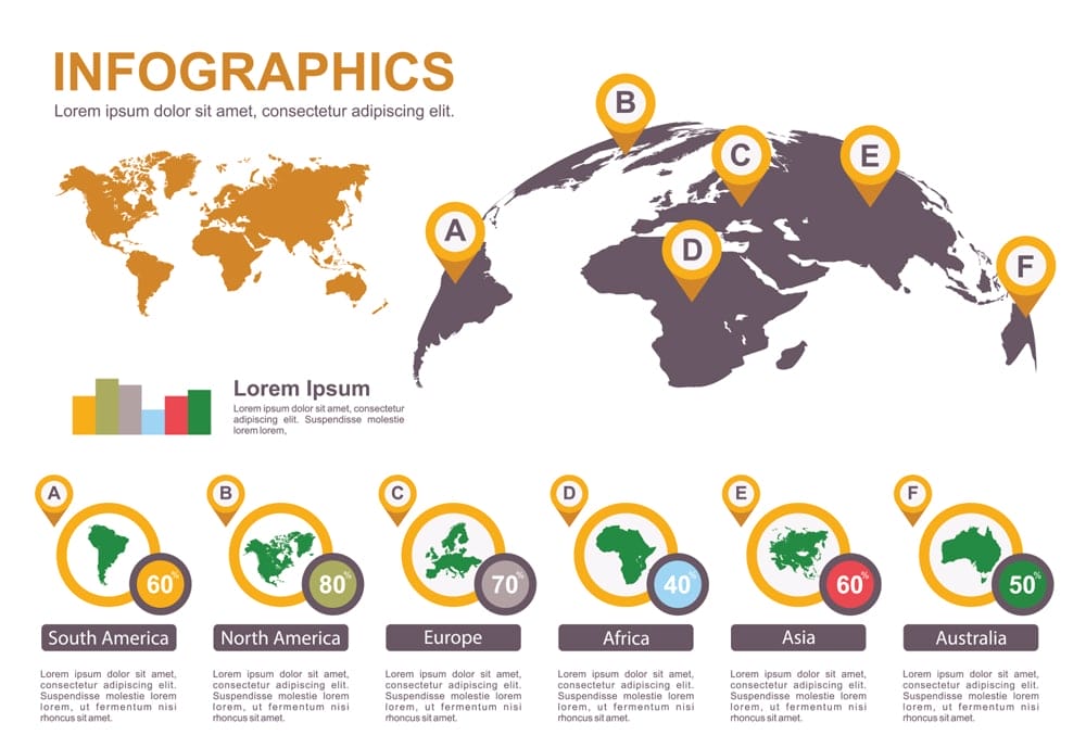 25 Best Free Infographic Elements 47 World Map Infographic