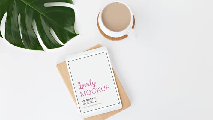 iPad Mockup And A Cup Of Coffee