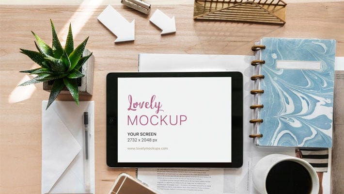 iPad Pro Mockup on Creative Desk