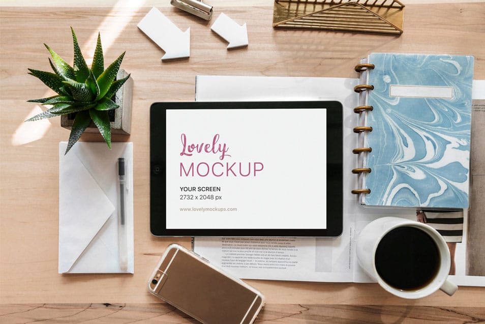 iPad Pro Mockup on Creative Desk