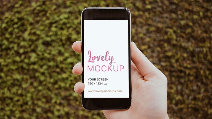 iPhone in Hand Mockup